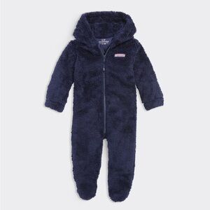 Vineyard Vines infant Sherpa one-piece hooded footie